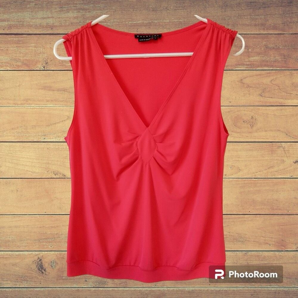 Parallel Coral Sleeveless Top   Size L   EUC
